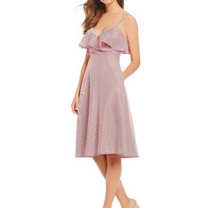 GIANNI BINI Spaghetti Strap Striped Midi Dress